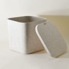 Load image into Gallery viewer, The Sculpted Bin with Lid | Set of 3 Baskets Sortjoy Stone 
