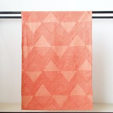 Load image into Gallery viewer, Tea Towel on Linen Dish Towels Olga Joan Red Zig Zag Print on Punch 
