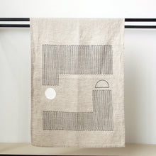 Load image into Gallery viewer, Tea Towel on Linen Dish Towels Olga Joan Charcoal Stack Print on Stone 

