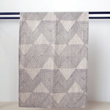 Load image into Gallery viewer, Tea Towel on Linen Dish Towels Olga Joan Charcoal Zig Zag on Stone 
