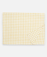 Load image into Gallery viewer, Block Print Grid Tablecloth Table Linens Anchal Project Mustard 
