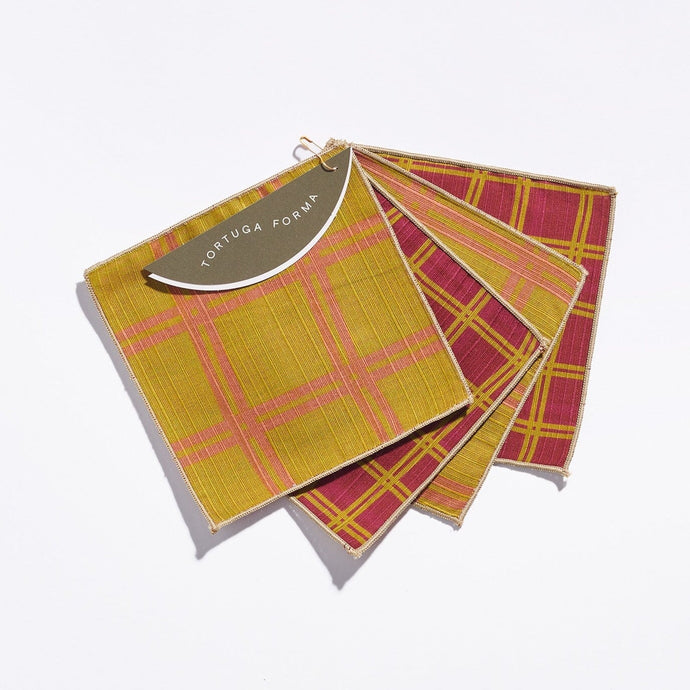 Cocktail Napkins, Double Sided Grid - Set of 4 Napkins Tortuga Forma Martini 