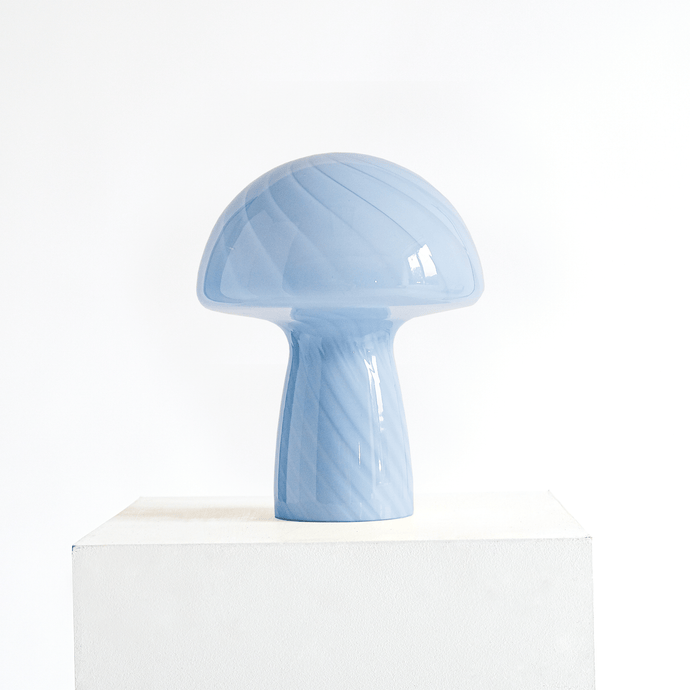 Glass Mushroom Table Lamp, Petite Close Top, Blue lighting Humber 