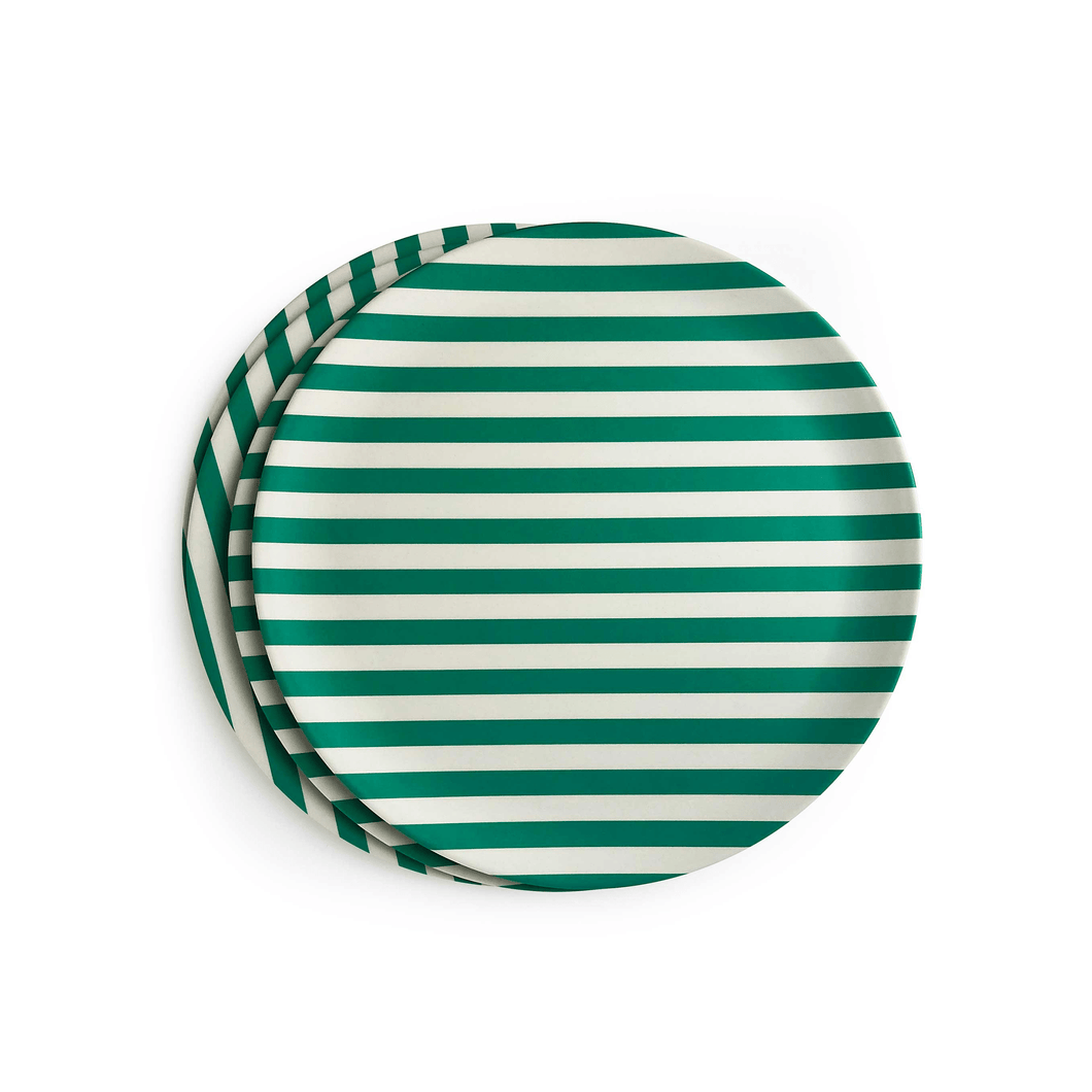 Green Stripe Dinner Plates, Set of 4 PLATES Xenia Taler 