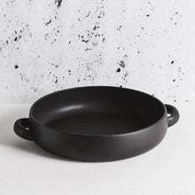 Load image into Gallery viewer, Stoneware Serving Plate With Handles 13.4&quot; Serveware Powered by People Matte Black 
