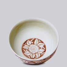 Load image into Gallery viewer, Red and White Porcelain Chrysanthemum Large Bowl Sculpture &amp; Decorative Art Cobalt Guild 
