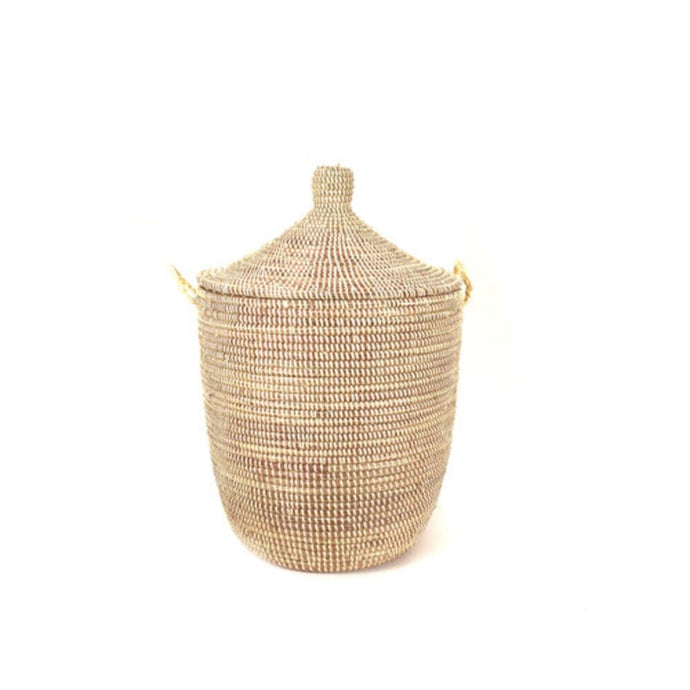 Dou Lid Storage Basket Monochrome Natural - Medium Storage Baskets Powered by People 