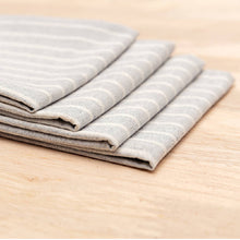 Load image into Gallery viewer, Grey Striped Cotton Napkin - Set Of 4 Napkins Powered by People 
