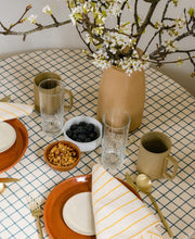 Load image into Gallery viewer, Block Print Grid Tablecloth Table Linens Anchal Project 
