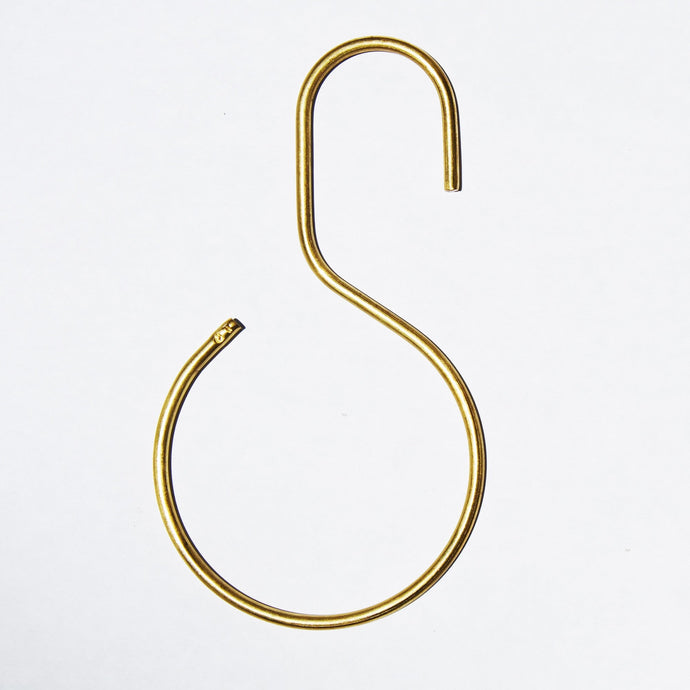 S Shower Hook Brass, Set of 12 Shower Curtains Quiet Town 