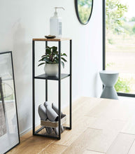 Load image into Gallery viewer, Tower Two-Tier Display &amp; Storage Shelf (31.5&quot; H) - Steel + Wood End + Side Tables Yamazaki Home 
