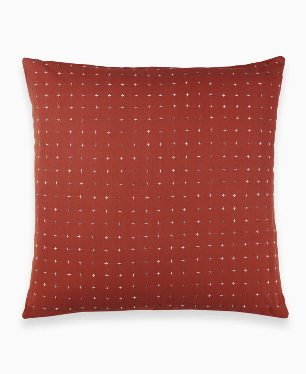 Cross-Stitch Throw Pillow Pillows Anchal Project Rust 