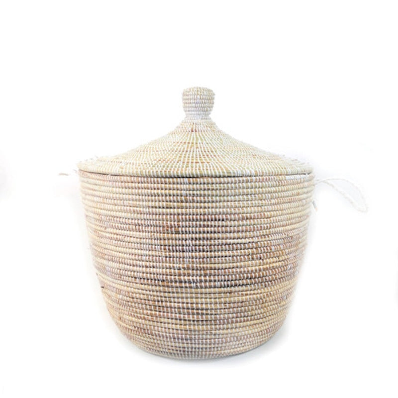 Dou Lid Storage Basket Monochrome White Low Storage Storage Baskets Powered by People 