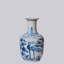 Load image into Gallery viewer, Peacock Blue and White Porcelain Mallet Vase Vases Cobalt Guild 

