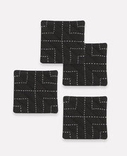 Load image into Gallery viewer, Fabric Coasters - Set of 4 Zero Waste Anchal Project Charcoal 
