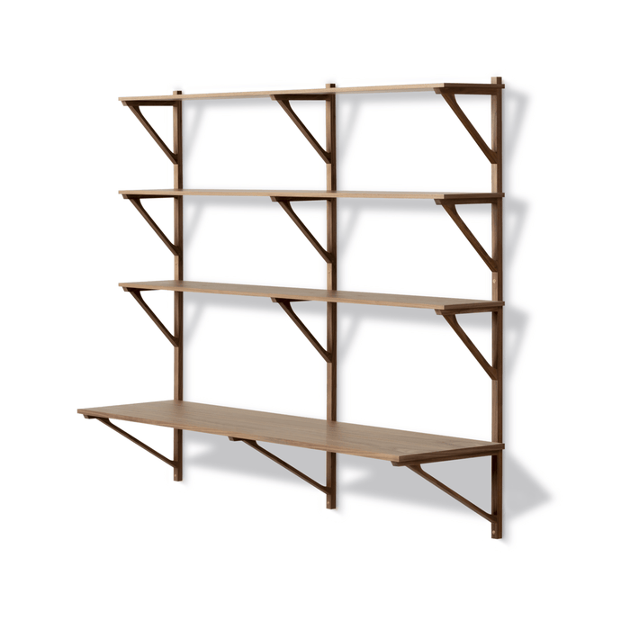 BM29 Shelf with Desk 2-Wide Hanging Shelves Fredericia 