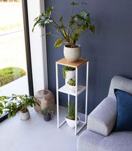 Load image into Gallery viewer, Tower Two-Tier Display &amp; Storage Shelf (31.5&quot; H) - Steel + Wood End + Side Tables Yamazaki Home 
