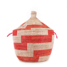 Load image into Gallery viewer, Low Storage Basket - Red Stripe Storage Baskets Powered by People 
