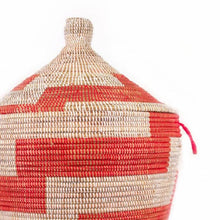 Load image into Gallery viewer, Low Storage Basket - Red Stripe Storage Baskets Powered by People 
