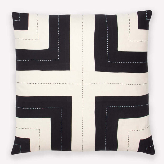 Interlock Throw Pillow Pillows Anchal Project Charcoal 