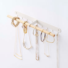 Load image into Gallery viewer, Wall-Mounted Hooks - Steel + Wood Jewelry Organizer Yamazaki Home 
