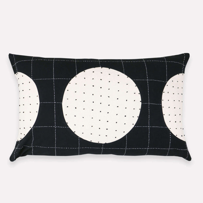 Lunar Dot Lumbar Pillow Pillows Anchal Project Charcoal 