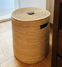 Load image into Gallery viewer, Malawi Basket with Wooden Handle Storage Baskets Powered by People 
