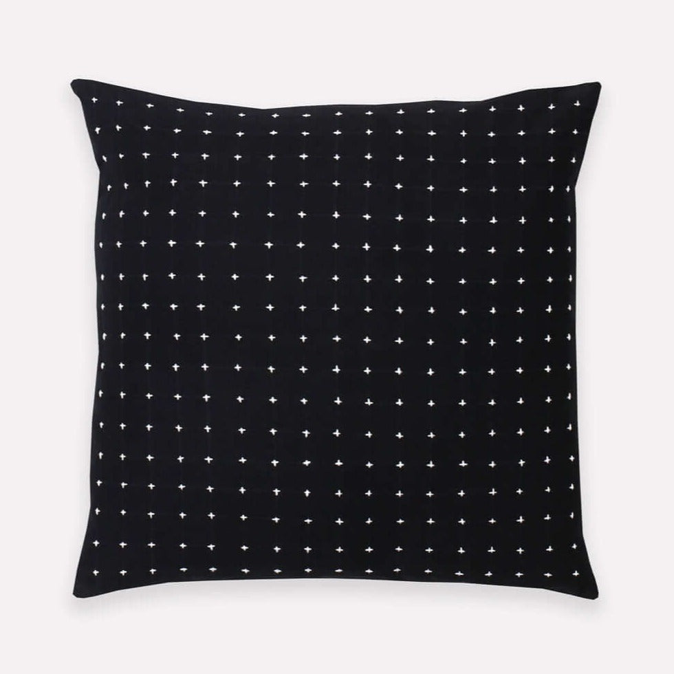 Medium Cross-Stitch Throw Pillow - Charcoal Pillows Anchal Project 