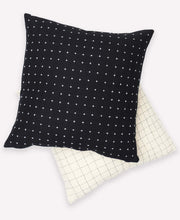 Load image into Gallery viewer, Medium Cross-Stitch Throw Pillow - Charcoal Pillows Anchal Project 
