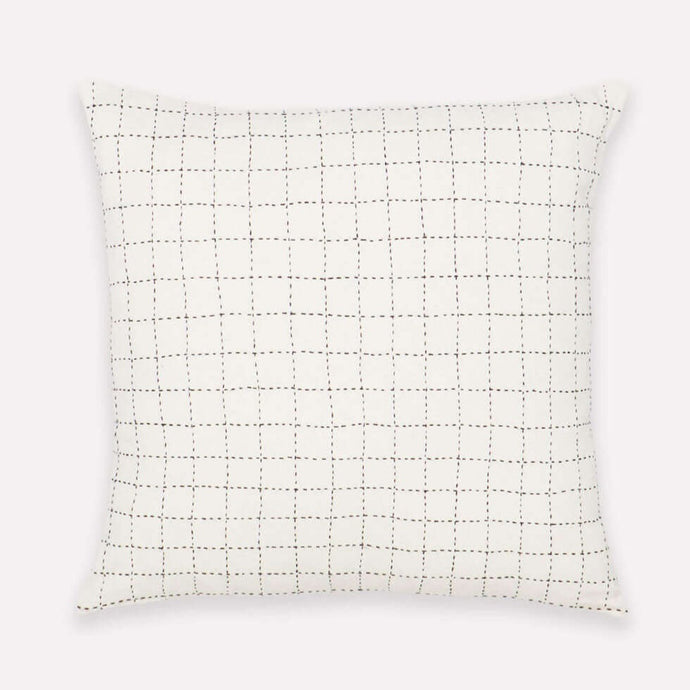 Mini Grid-Stitch Throw Pillow - Bone Pillows Anchal Project 