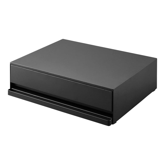 Tower Countertop Drawer with Pull-Out Shelf - Steel Countertop Shelf Yamazaki Home Black 