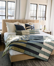 Load image into Gallery viewer, Offset Stripe Quilt Throw Quilts Anchal Project 
