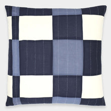 Load image into Gallery viewer, Patchwork Plaid Euro Sham - Navy Pillows Anchal Project 
