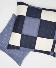 Load image into Gallery viewer, Patchwork Plaid Euro Sham - Navy Pillows Anchal Project 
