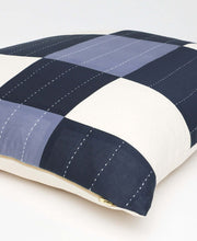 Load image into Gallery viewer, Patchwork Plaid Euro Sham - Navy Pillows Anchal Project 
