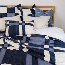 Load image into Gallery viewer, Patchwork Plaid Quilt Bedding - Navy Bedding Anchal Project 
