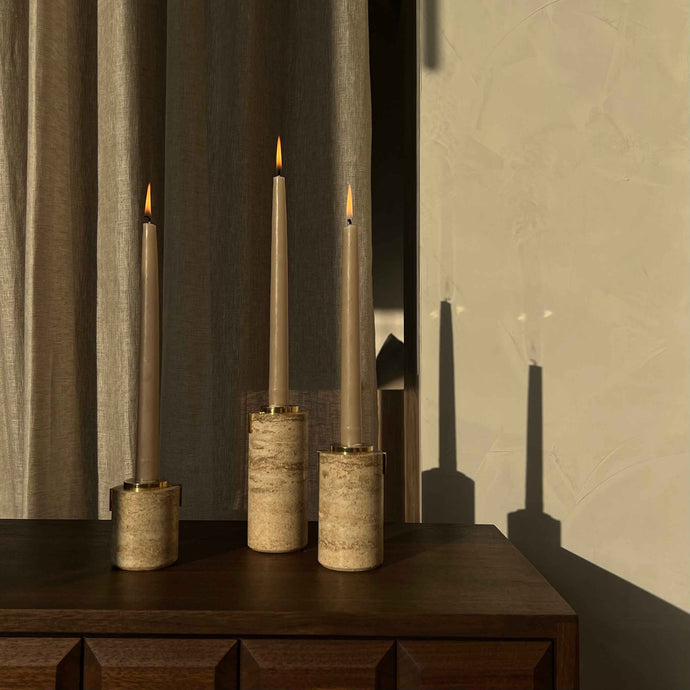 Pillar Holder Candle Holders Populus Project Natural Travertine Short 