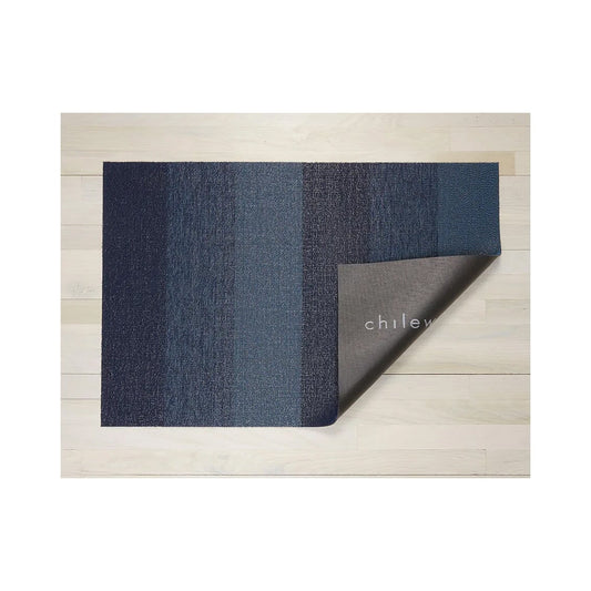 Marbled Stripe Shag Mat Area Rugs Chilewich Bay Blue 18"x28" 