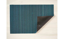 Load image into Gallery viewer, Skinny Stripe Shag Mat Area Rugs Chilewich Turquoise 18&quot;x28&quot; 
