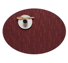 Load image into Gallery viewer, Bamboo Placemat Placemats Chilewich Cranberry Oval 
