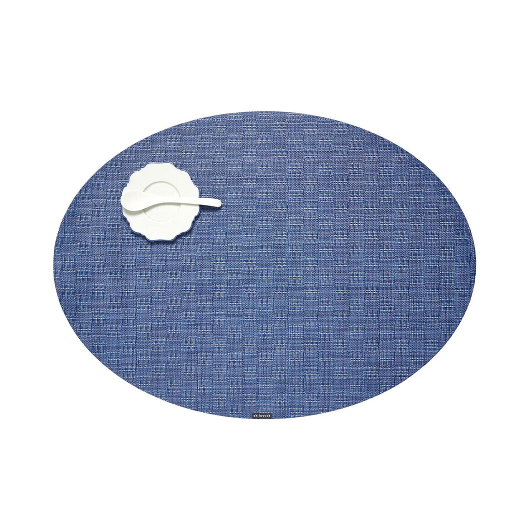 Bay Weave Placemat Placemats Chilewich Blue Jean Oval 