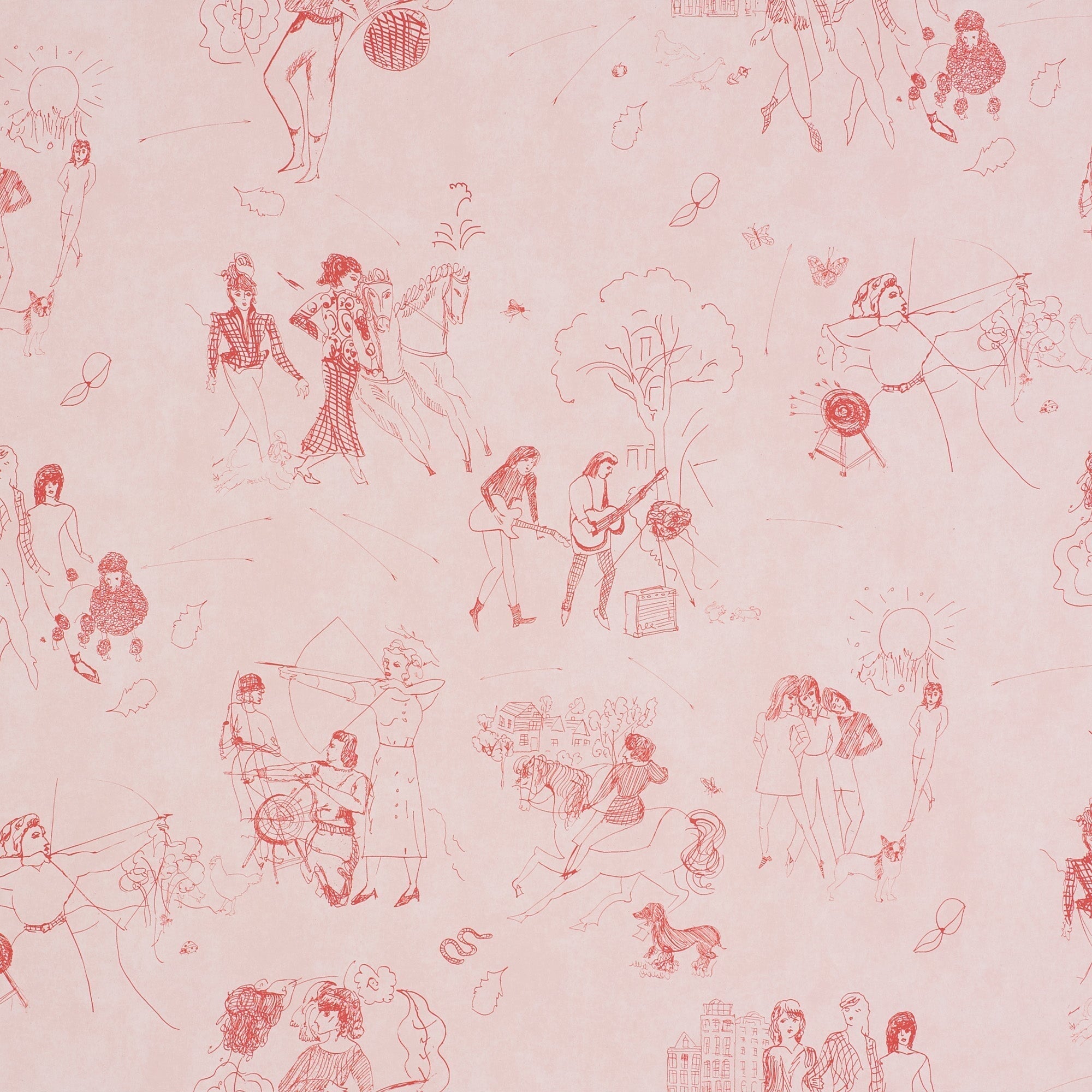 Toile de Femmes Wallpaper Paint & Wallpaper Backdrop Poppy 10