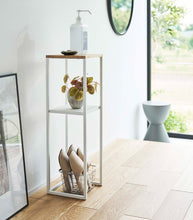 Load image into Gallery viewer, Tower Two-Tier Display &amp; Storage Shelf (31.5&quot; H) - Steel + Wood End + Side Tables Yamazaki Home 
