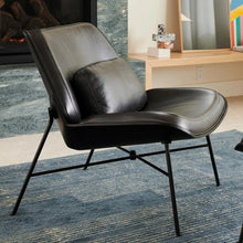 Load image into Gallery viewer, Vesper Wood &amp; Leather Lounge Chair Accent Chairs Burrow 
