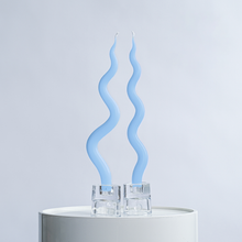 Load image into Gallery viewer, 14&quot; Squiggle Candle Sticks - Set of 2 Candles &amp; Home Fragrances Humber Baby Blue Tight Squiggle 
