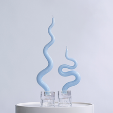 Load image into Gallery viewer, 15&quot; Squiggle Candle Sticks - Set of 2 Candles &amp; Home Fragrances Humber Baby Blue Squiggle 
