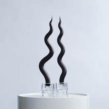 Load image into Gallery viewer, 14&quot; Squiggle Candle Sticks - Set of 2 Candles &amp; Home Fragrances Humber Black Tight Squiggle 
