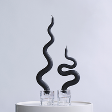 Load image into Gallery viewer, 15&quot; Squiggle Candle Sticks - Set of 2 Candles &amp; Home Fragrances Humber Black Squiggle 
