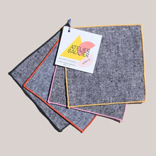 Load image into Gallery viewer, Rainbow Chambray Cocktail Napkins COCKTAIL NAPKINS Atelier Saucier 

