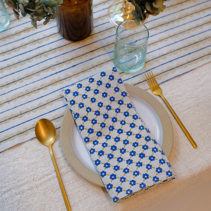 Pia - Block-printed Table Napkins - Set of 4 Table Linen Soil to Studio 
